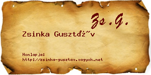 Zsinka Gusztáv névjegykártya